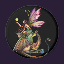 Dragon's Orbs Fairy and Dragon by Molly Harrison magnets