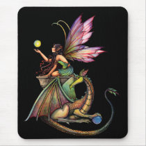 Dragon's Orbs Fairy and Dragon by Molly Harrison Mouse Pads