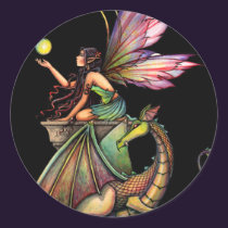 Dragon's Orbs Fairy and Dragon by Molly Harrison stickers