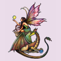 Dragon's Orbs Fairy and Dragon by Molly Harrison t-shirts