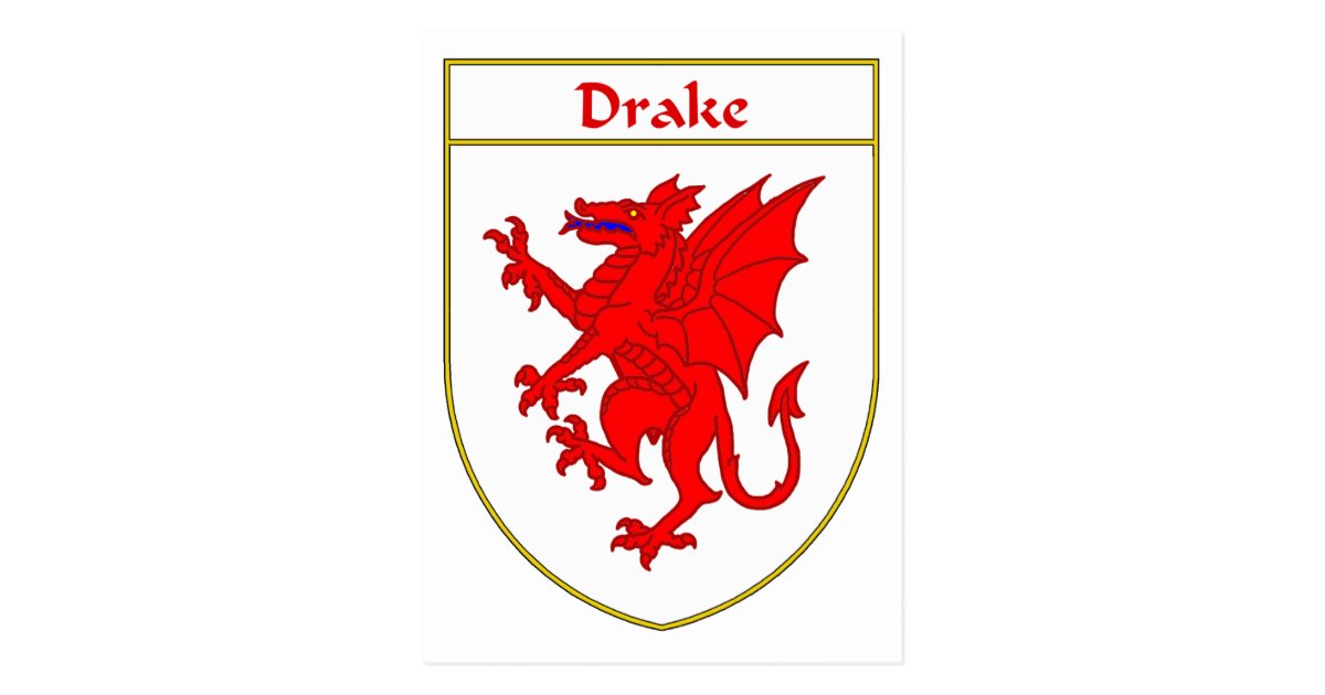 Drake Coat of Arms/Family Crest Postcard Zazzle