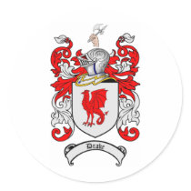 DRAKE FAMILY CREST - DRAKE COAT OF ARMS stickers by heraldics DRAKE FAMILY CREST - DRAKE COAT OF ARMS stickers
