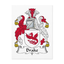 Drake Family Crest postcards