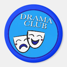 Drama Club Badge Blues Refrigerator Magnet