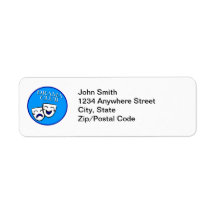 Drama Club Blue Badge Return Address Labels
