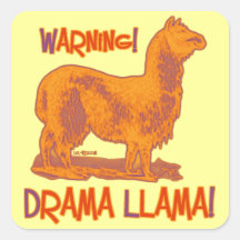Drama Llama Square Stickers