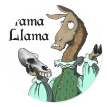 Drama Llama Round Sticker