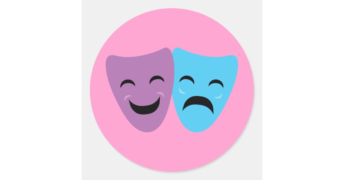 Drama Masks Classic Round Sticker | Zazzle