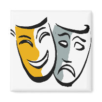 Drama masks merchandise magnets by Tamathaa Drama masks merchandise magnets