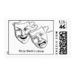 drama masks stamp