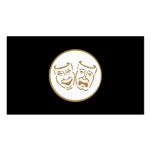Drama Masks (White & Gold) Business Cards (back side)