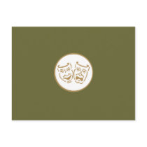 Drama Masks (White & Gold) Post Card