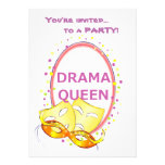 Drama Queen Theater Masks Custom Invitation