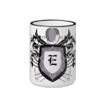 Dramatic 3 Weapons Fencing Crest White Mug