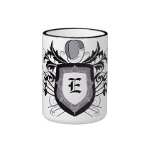 Dramatic 3 Weapons Fencing Crest White Mug