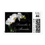 Dramatic Black and White Orchid Wedding Stamps