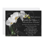 Dramatic Black Floral Orchid Wedding Invitation