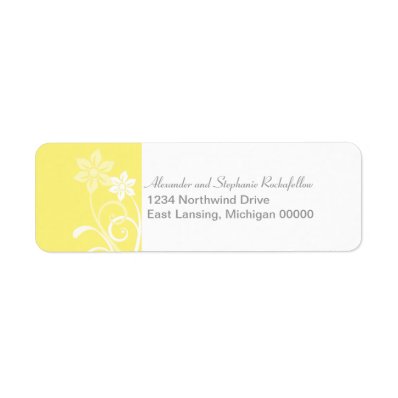 Dramatic Floral Swirls Return Address Labels, Yell Label