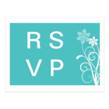 Dramatic Floral Swirls RSVP Postcard
