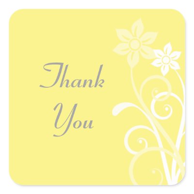 Dramatic Floral Swirls Thank You Envelope Seals Sticker
