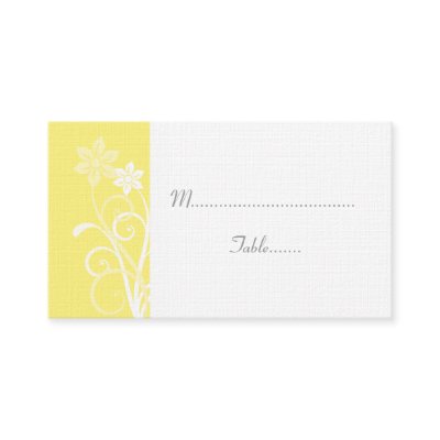 Dramatic Floral Swirls Wedding Place Card Business Card