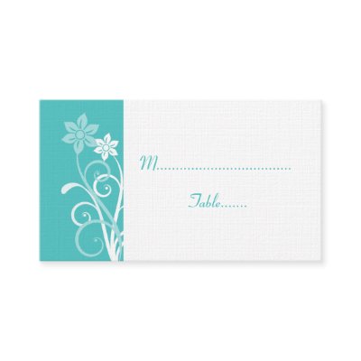 Dramatic Floral Swirls Wedding Place Card Business Card