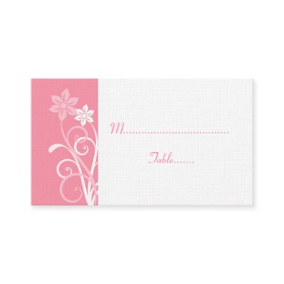 Dramatic Floral Swirls Wedding Place Card Business Card