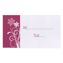 Dramatic Floral Swirls Wedding Place Card Business Cards