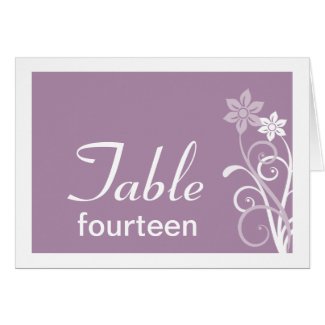 Dramatic Floral Swirls Wedding Table Card card