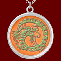Dramatic Green Dragon Necklace necklaces