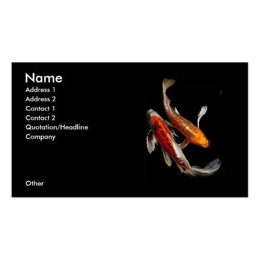 Dramatic Koi Pair Business Card (front side)