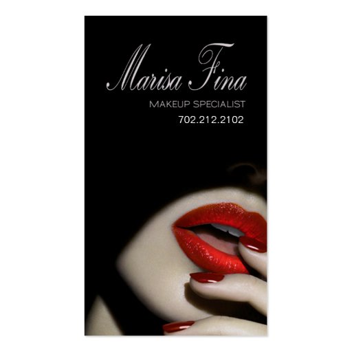 Dramatic Lips Makeup Artist Business Card (front side)