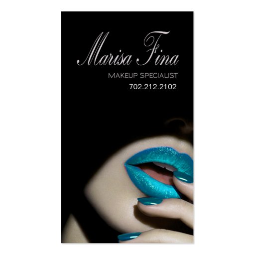 Dramatic Lips Makeup Artist Business Card (front side)