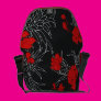 Dramatic Red Flowers on Black Commuter Bags