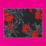 Dramatic Red Flowers on Black Post Card