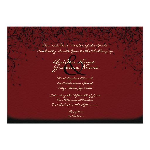 Dramatic Red Wedding Invitation