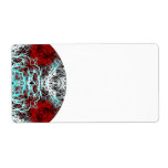 Dramatic Round Pattern. Red and Turquoise. Custom Shipping Label