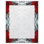Dramatic Round Pattern. Red and Turquoise. Customized Letterhead