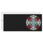 Dramatic Round Pattern. Red and Turquoise. Custom Rack Card
