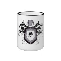 Dramatic Sabre Fencing Crest White Mug