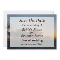 Dramatic Sea Sky at Dawn Save the Date invitations