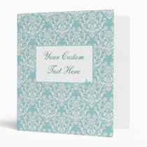 Dramatic White Damask Pattern binders