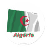 Drapeau Algérie avec le nom en français Sticker