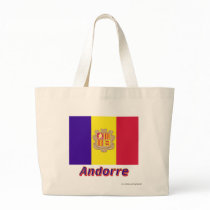 Drapeau Andorre avec le nom en français Canvas Bag