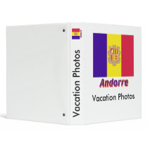 Drapeau Andorre avec le nom en français 3 Ring Binder