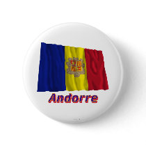 Drapeau Andorre avec le nom en français Pin