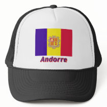Drapeau Andorre avec le nom en français Hat