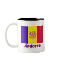 Drapeau Andorre avec le nom en français Mug