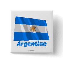 Drapeau Argentine avec le nom en français Button