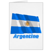 Drapeau Argentine avec le nom en français Greeting Card